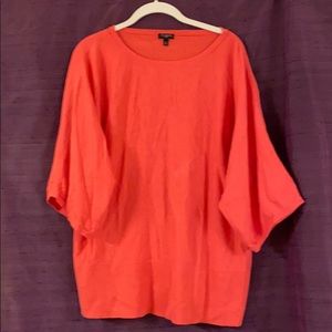 Coral Tunic with Elbow Length Dolman  Sleeves.